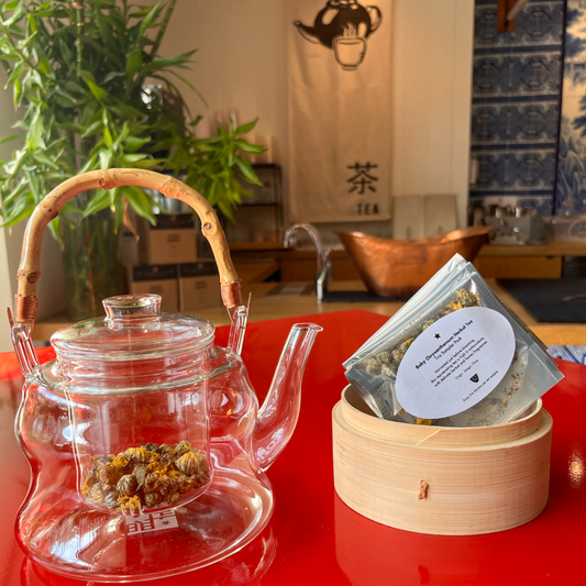 China Live Glass Tea Pot & Tea Trio Sampler Gift Set