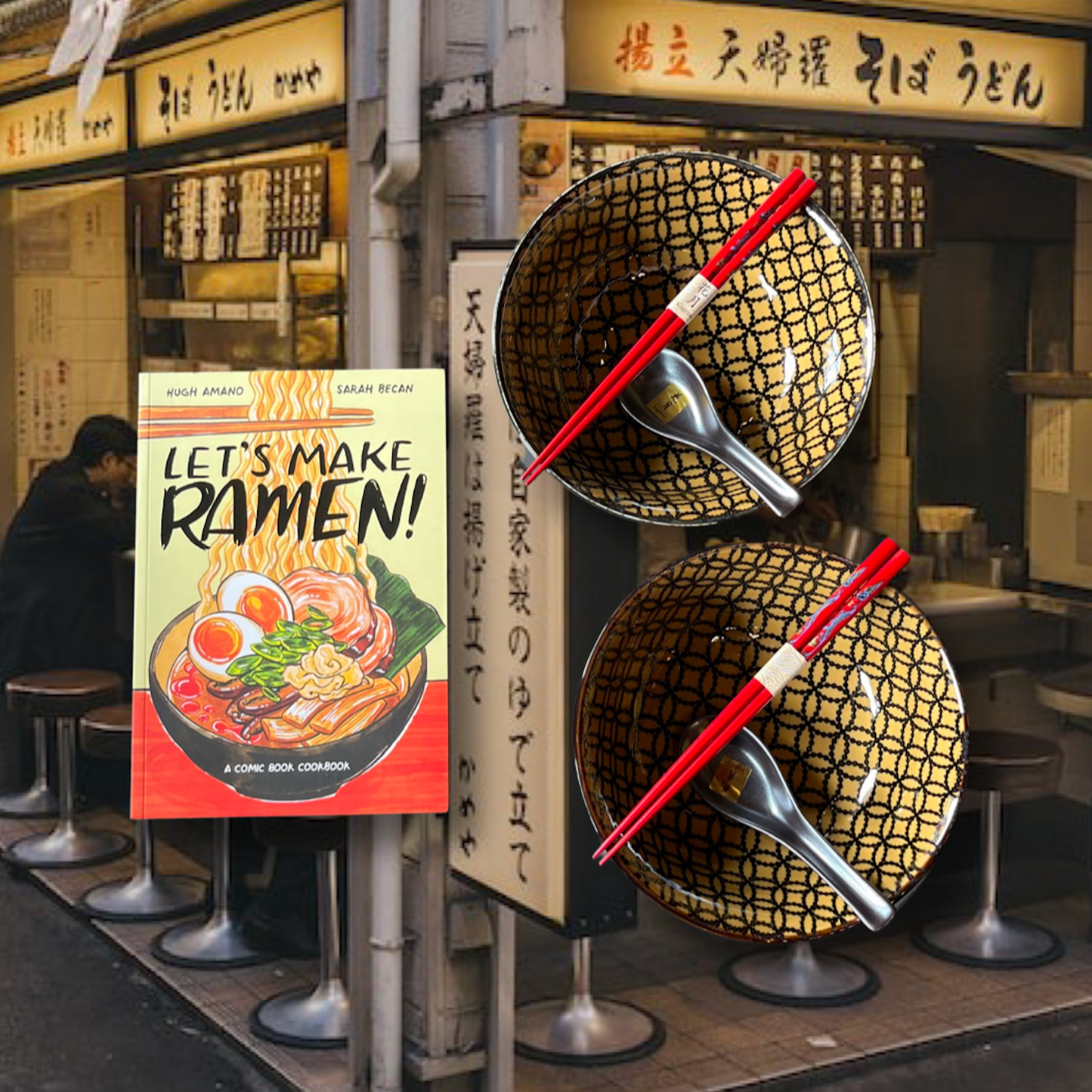 Ramen for Two Gift Set with Let's Make Ramen Comic Book Cookbook